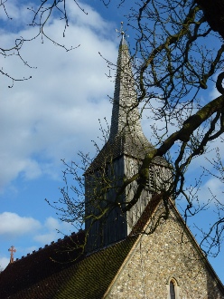 The tower of Black Notley Church.