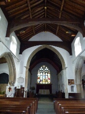 Aisle and altar in Kelvedon church.