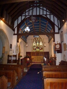 The aisle in Great Totham Church. 