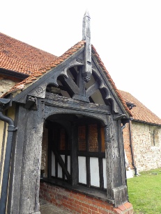 The porch of Ashingdon Church. 