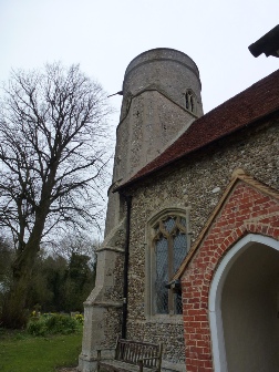 The tower of Bardfield Saling Church. 